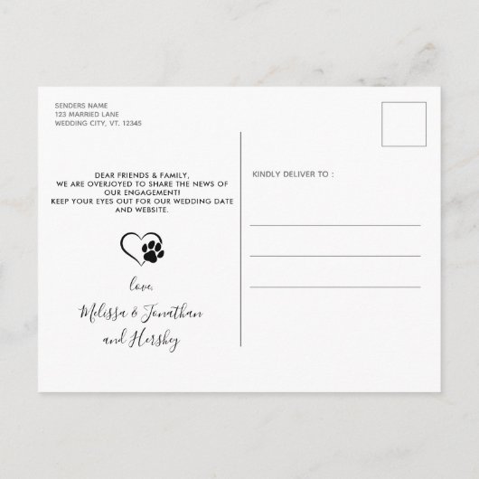 Rustikal liebte ihre erste Verlobung für den Haust Ankündigungspostkarte (Rückseite)