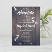 Rustikal Ließ das Abenteuer zu beginnen. Einladung (Stehend Vorderseite)