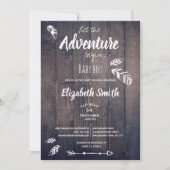 Rustikal Ließ das Abenteuer zu beginnen. Einladung (Vorderseite)