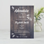 Rustikal Ließ das Abenteuer zu beginnen. Einladung (Stehend Vorderseite)