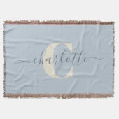 Rustikal Light Blue Personalisiert Name Mit Monogr Decke (Vorderseite)