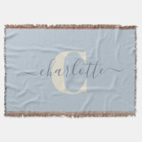 Rustikal Light Blue Personalisiert Name Mit Monogr