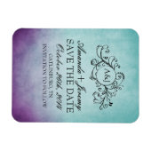 Rustikal Lila und Aquamarin Bohemisch Save the Dat Magnet (Horizontal)