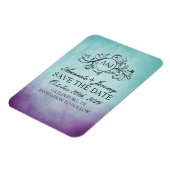 Rustikal Lila und Aquamarin Bohemisch Save the Dat Magnet (Linke Seite)