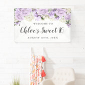 Rustikal Lila und weiß Blütensüß 16 Party Banner (Insitu)