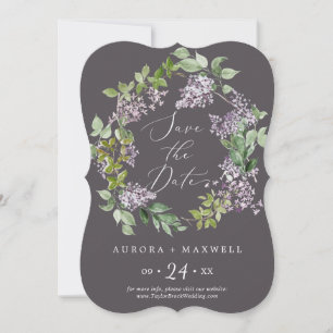 Rustikal Lilac Graue Hochzeit Save The Date