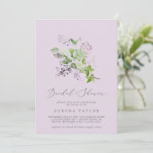 Rustikal Lilac | Lavendel-Brautparty Einladung (Stehend Vorderseite)