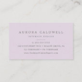 Rustikal Lilac | Lavendel-Visitenkarte Visitenkarte (Rückseite)