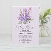 Rustikal Lilac | Lavender Bridal Dusche Einladung (Stehend Vorderseite)