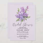 Rustikal Lilac | Lavender Bridal Dusche Einladung (Vorne/Hinten)