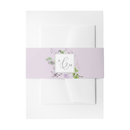 Rustikal Lilac | Lavender Monogram Wedding Einladungsbanderole