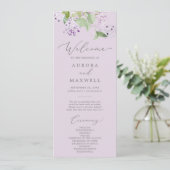 Rustikal Lilac | Lavender Wedding Program Programm (Stehend Vorderseite)