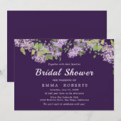Rustikal Lilac | Lila Brautdusche Einladung (Vorne/Hinten)