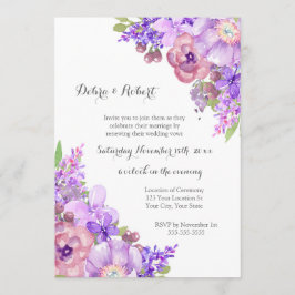 Rustikal Lilac Purple Blumen Vow Renewal Einladung