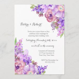 Rustikal Lilac Purple Blumen Vow Renewal Einladung