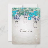 Rustikal Luxe Mason Jar Marine Türkis Einladung (Vorderseite)