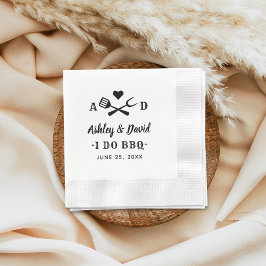 Rustikal mache ich GRILLEN Custom Wedding Monogram Serviette
