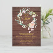 Rustikal machen wir immer noch Blumenjubiläum und  Einladung (Stehend Vorderseite)