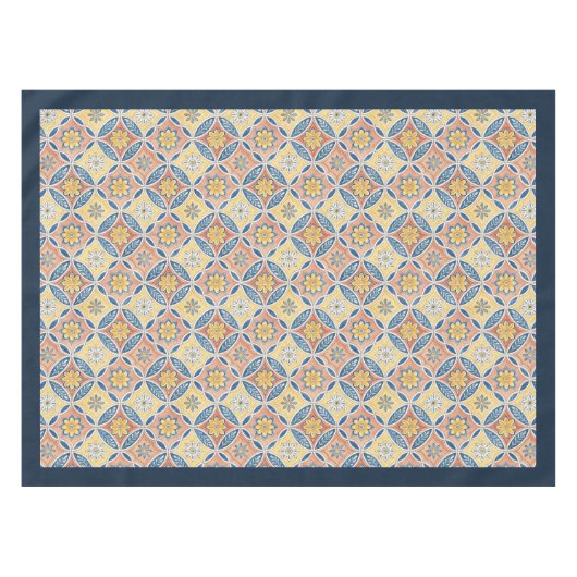 Rustikal, mediterran, blau und rosa, gelb tischdecke (Vorderseite (Horizontal))