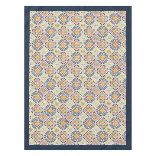 Rustikal, mediterran, blau und rosa, gelb tischdecke (Vorderseite)