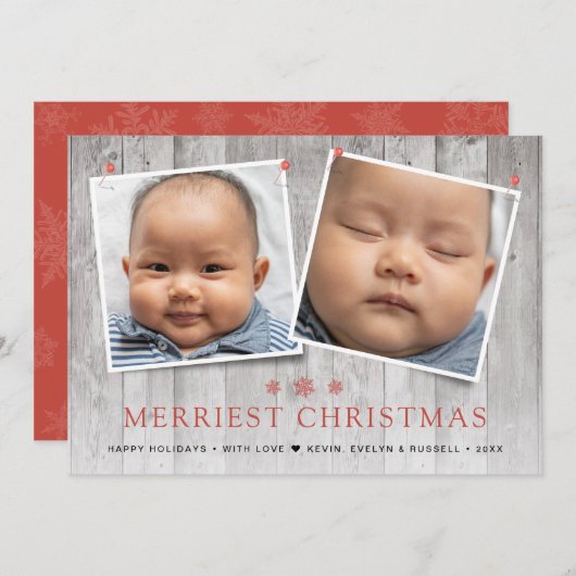 Rustikal Merriest Weihnachten 2 Fotos (Vorne/Hinten)