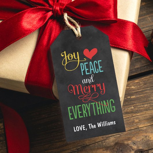 Rustikal Merry alles farbenfrohe Chalkboard Geschenkanhänger