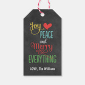 Rustikal Merry alles farbenfrohe Chalkboard Geschenkanhänger (Vorderseite)