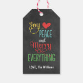 Rustikal Merry alles farbenfrohe Chalkboard Geschenkanhänger (Rückseite)
