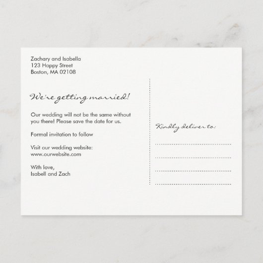 Rustikal mit Leuchten Save the Date Ankündigungspostkarte (Rückseite)