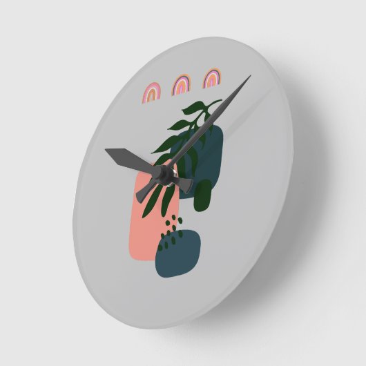 Rustikal Mit Monogramm Boho Runde Wanduhr (Winkel)