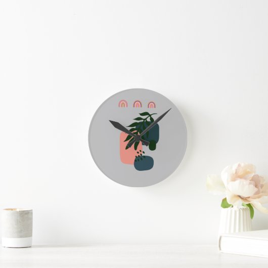 Rustikal Mit Monogramm Boho Runde Wanduhr (Zuhause)