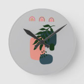 Rustikal Mit Monogramm Boho Runde Wanduhr (Vorderseite)