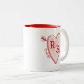rustikal Mit Monogramm Zweifarbige Tasse (VorderseiteRechts)