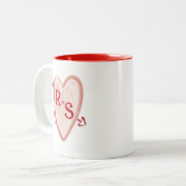 rustikal Mit Monogramm Zweifarbige Tasse (Vorderseite Links)