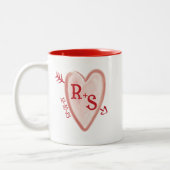 rustikal Mit Monogramm Zweifarbige Tasse (Links)