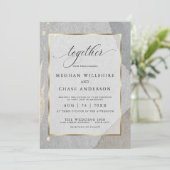 Rustikal Moderne Abstrakt Grau Wasserfarbe Einladung (Stehend Vorderseite)