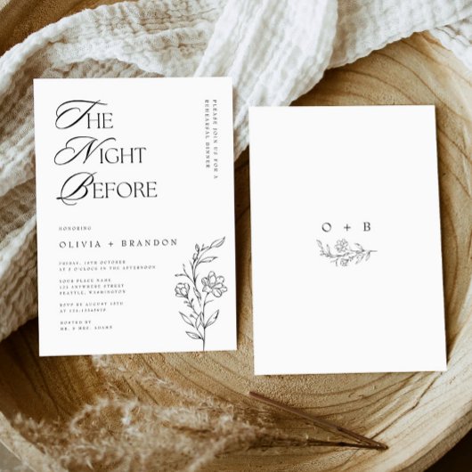 Rustikal Moderne Nacht vor dem Probe Abendessen Einladung