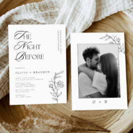 Rustikal Moderne Nacht vor Probe Abendessen Foto Einladung