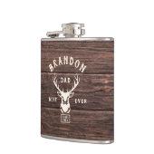 Rustikal Moderner BEST VATER je Individuelle Name Flachmann (Links)