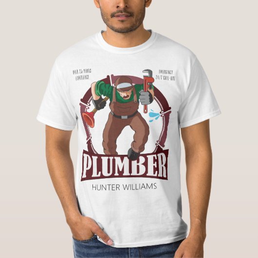 Rustikal Moderner Klempner Beruflicher Klempner Va T-Shirt (Vorderseite)
