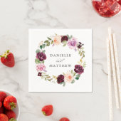 Rustikal Moody Floral | Personalisierte Hochzeit Serviette (Beispiel)