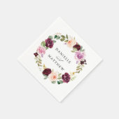 Rustikal Moody Floral | Personalisierte Hochzeit Serviette (Ecke)