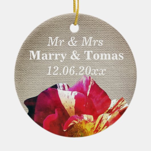 Rustikal Mr. & Mrs Save the Date Ornament (Vorne)