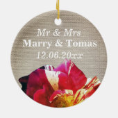 Rustikal Mr. & Mrs Save the Date Ornament (Hinten)