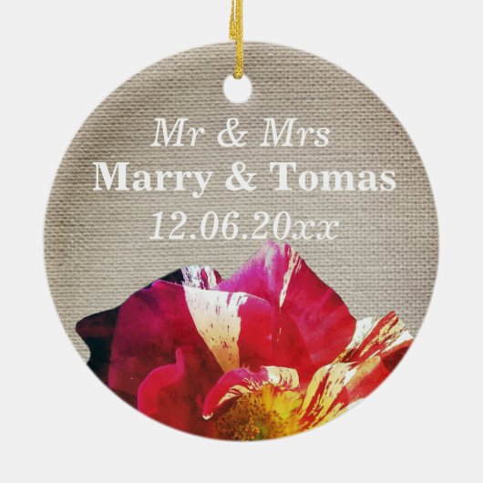 Rustikal Mr. & Mrs Save the Date Ornament (Hinten)
