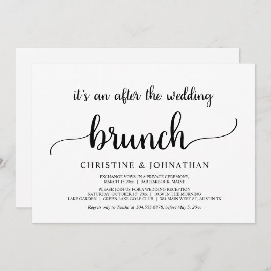 Rustikal nach dem Hochzeitsfeiern Einladung (Vorne/Hinten)