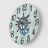 Rustikal Nautical  Große Wanduhr (Winkel)