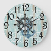 Rustikal Nautical  Große Wanduhr (Vorderseite)