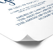 Rustikal, Navy Blue, Hochzeitsspende, Beitrag Poster (Ecke)