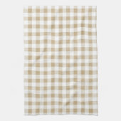 Rustikal neutral Beige Gingham Buffalo Kariert Geschirrtuch (Vertikal)